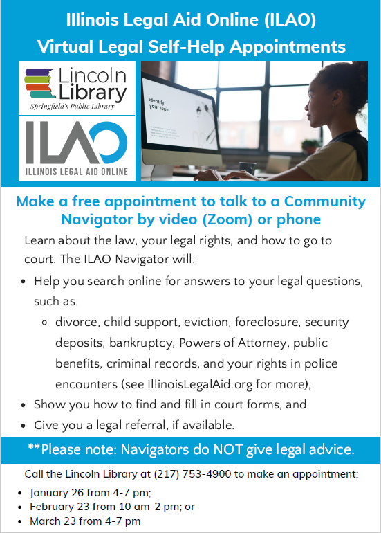 ILAO Virtual Legal Self-Help Appointments 