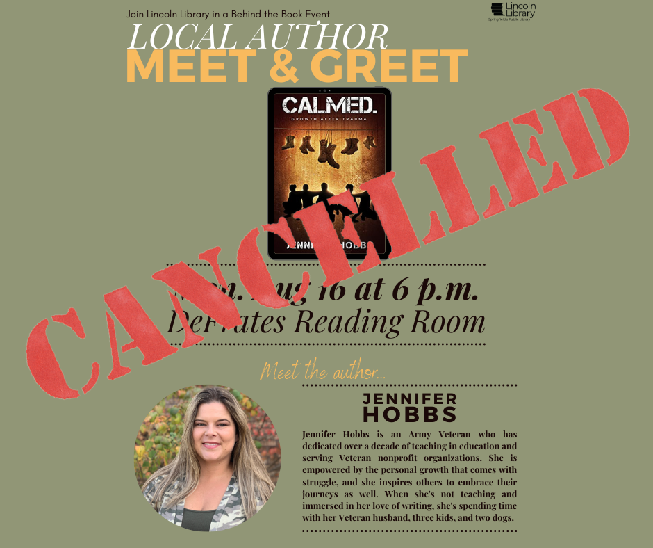Cancelled Event - Jen Hobbs Calmed. Author Meet and Greet