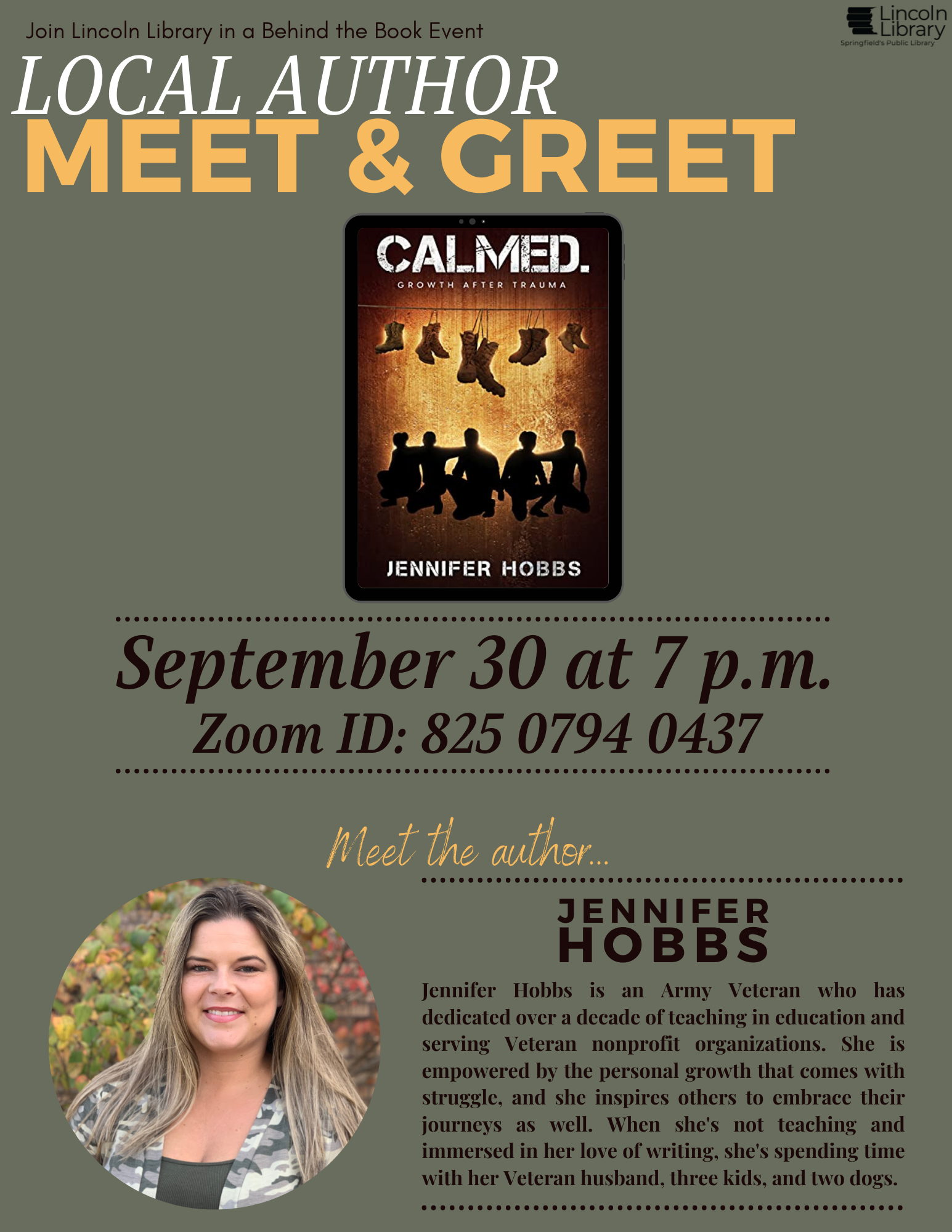 Local Author Meet and Greet with Jennifer Hobbs via Zoom