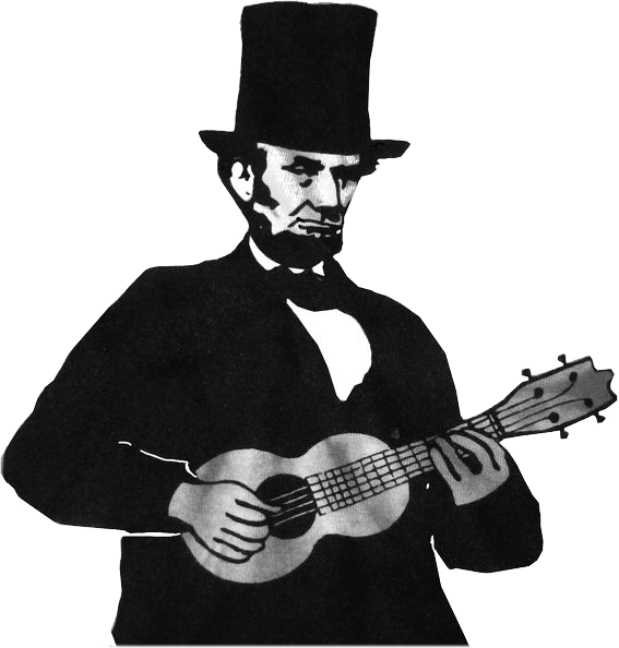 Abraham Lincoln playing the ukulele 
