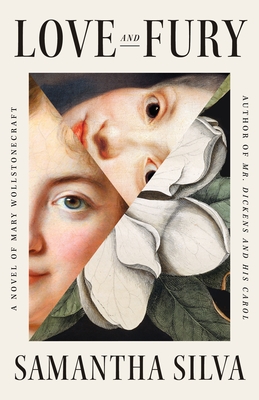 Love and Fury book cover (a square cut into diagonals, showing two faces and a white flower)