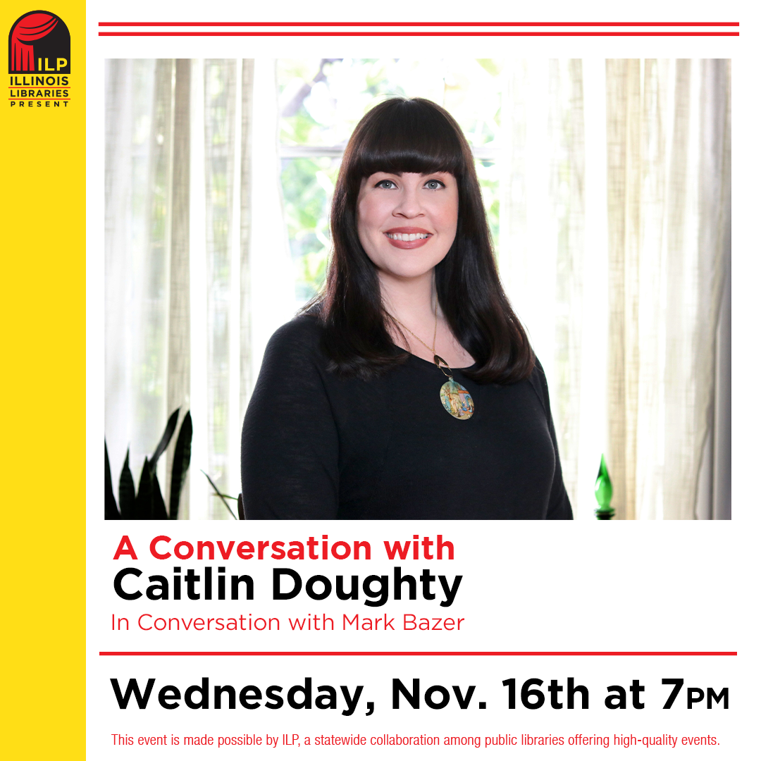 An image of Caitlin Doughty and the text "Wednesday, Nov 16th at 7pm"