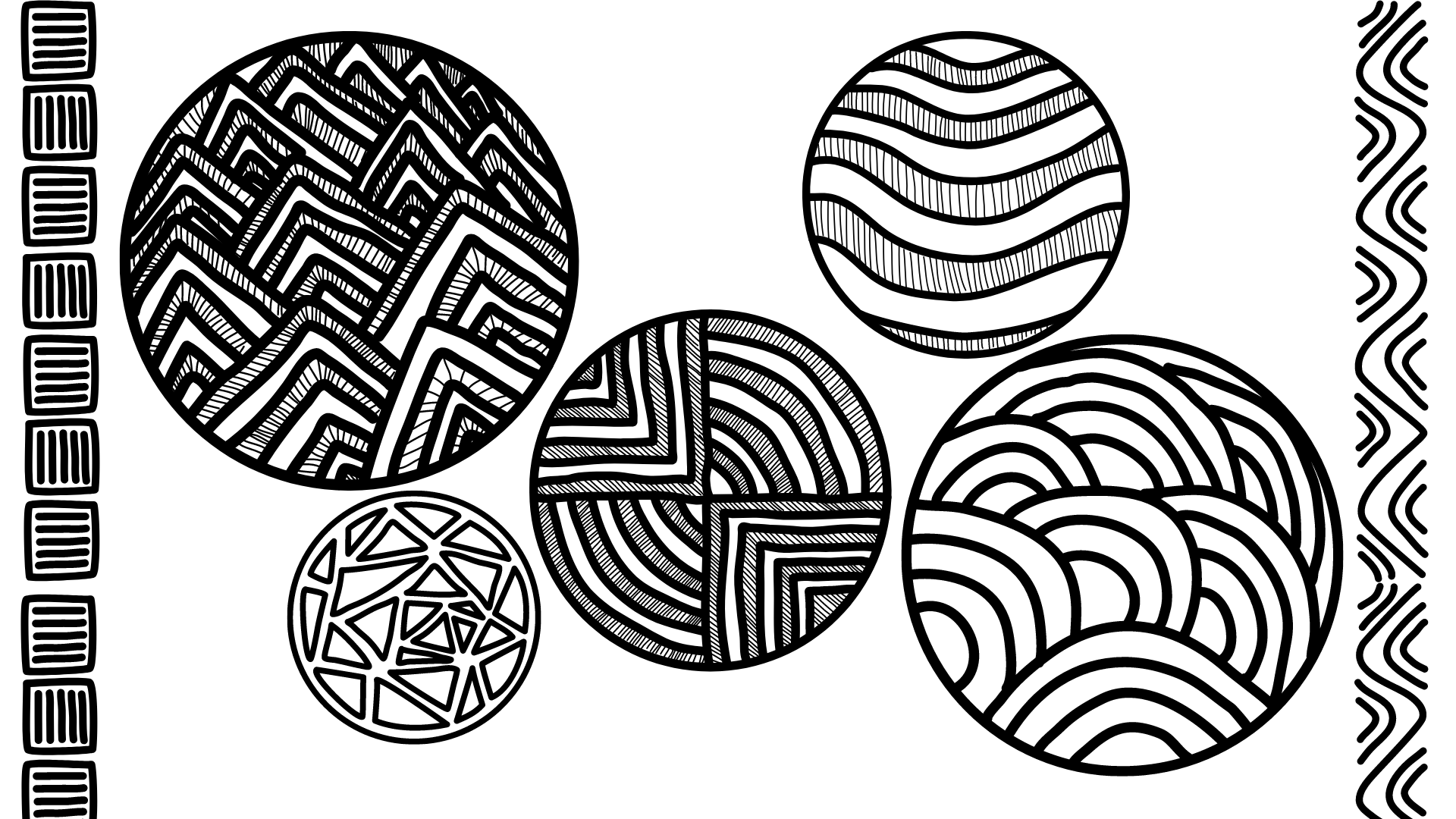 black and white zentangle drawings