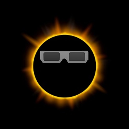 A solar eclipse wearing a pair of dark glasses