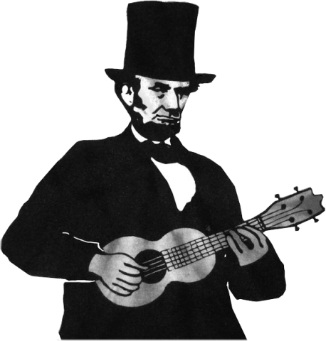Abraham Lincoln playing the ukulele 