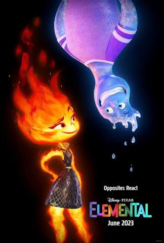 Two beings, one made of fire and one made of ice, face off against a black background.