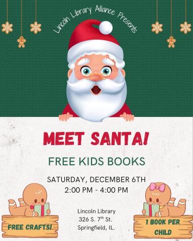 A flyer for the event with a picture of Santa and gingerbread men. 