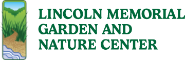 A logo for Lincoln Memorial Garden and Nature Center