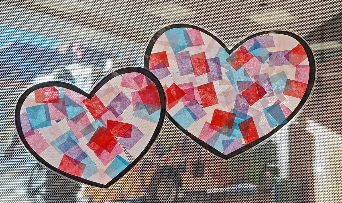 Stain glass hearts