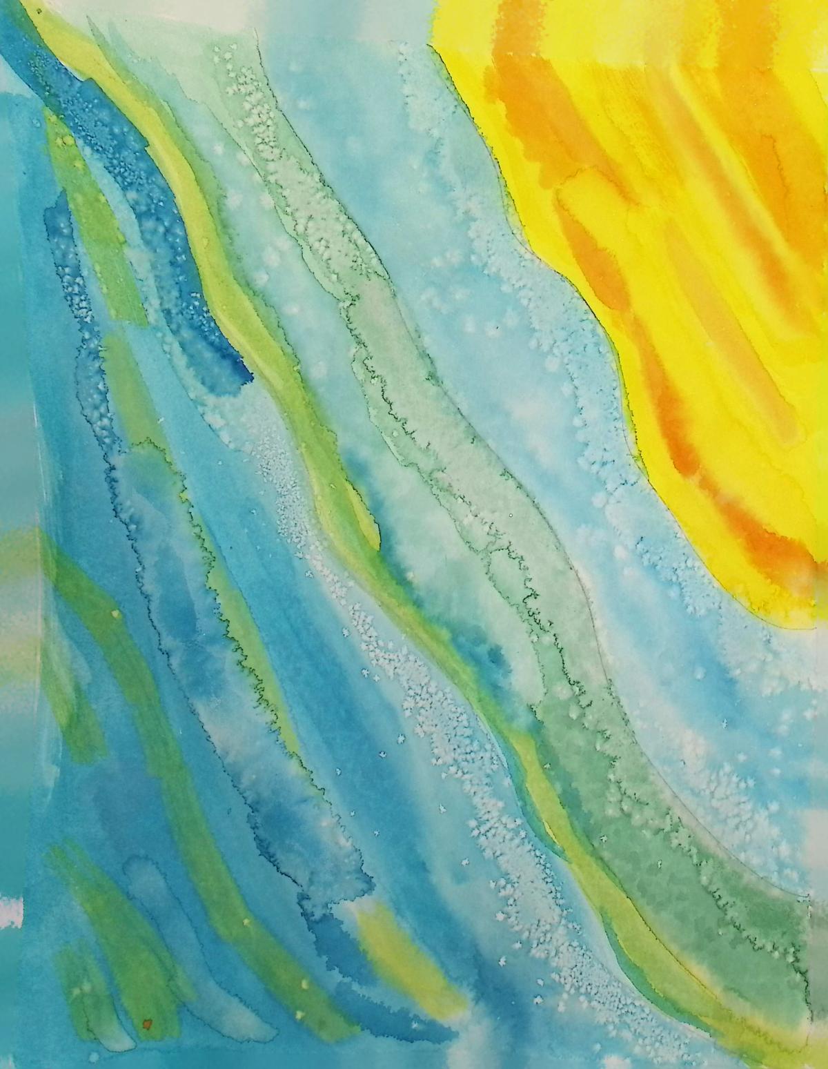 Water colors and salt