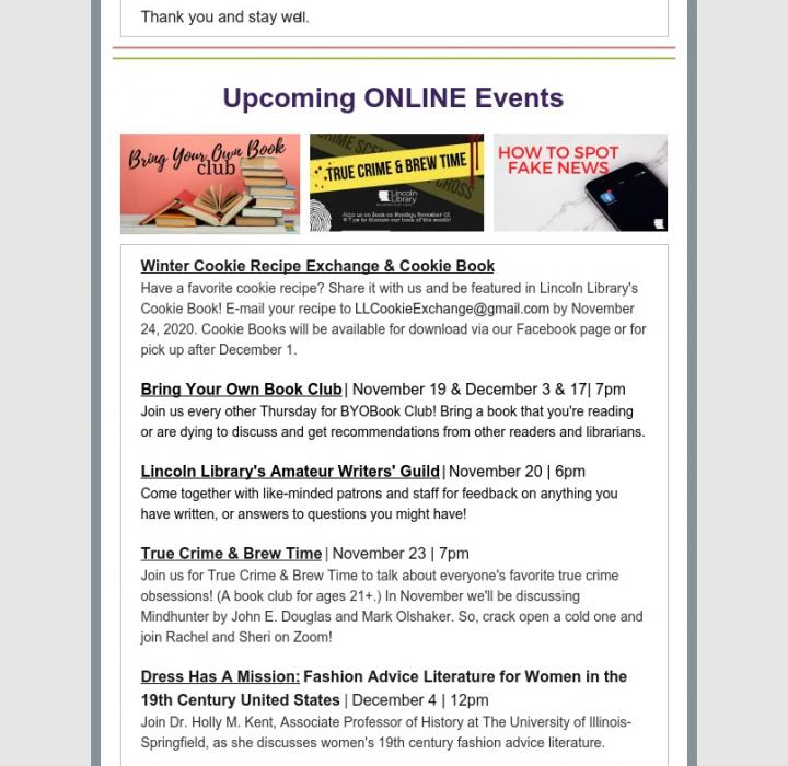 Nov/ Dec News and Events
