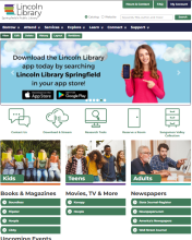 Main page of the Library website