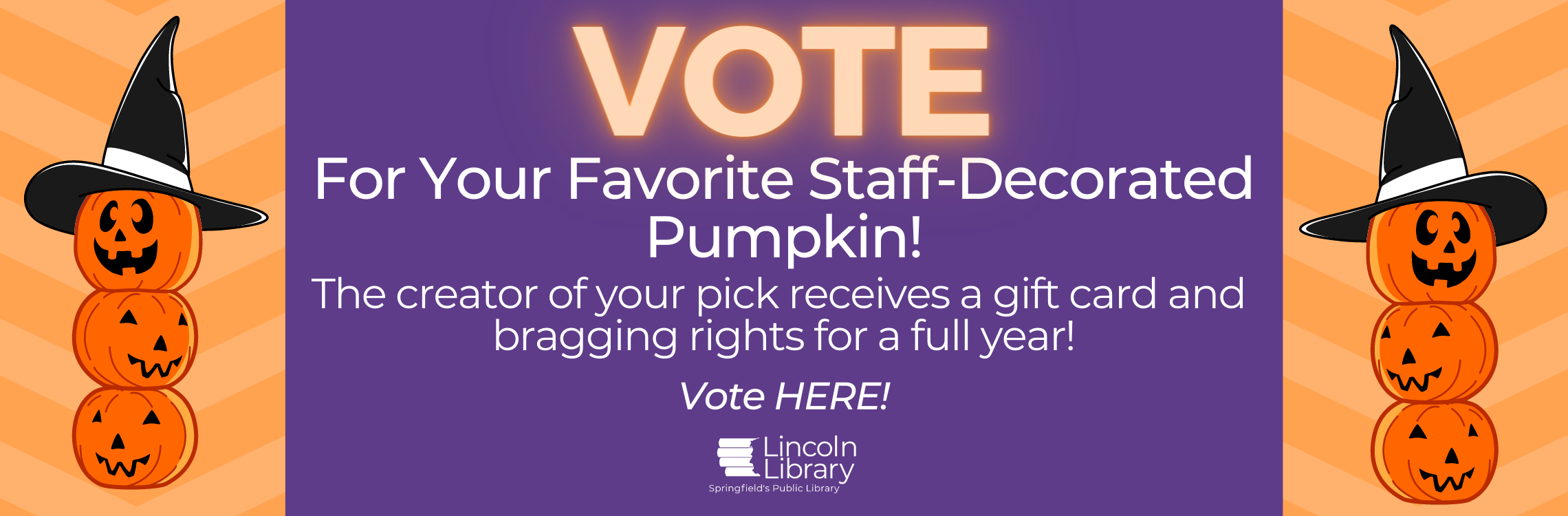 Vote in the staff pumpkin contest by clicking here