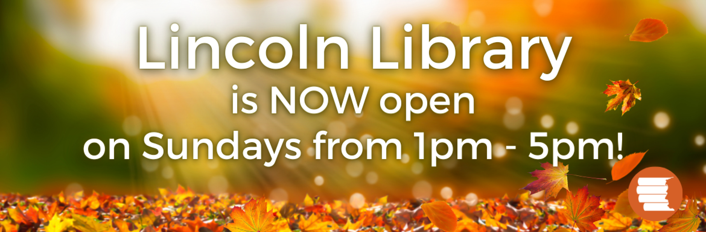 Lincoln Library is now open on Sundays from 1-5pm