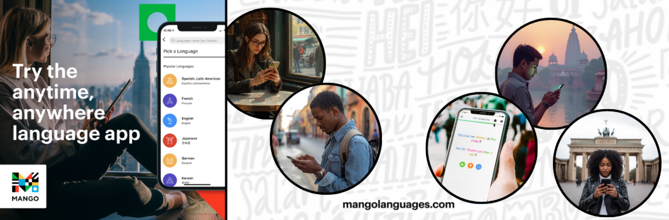 Try the anytime, anywhere language app